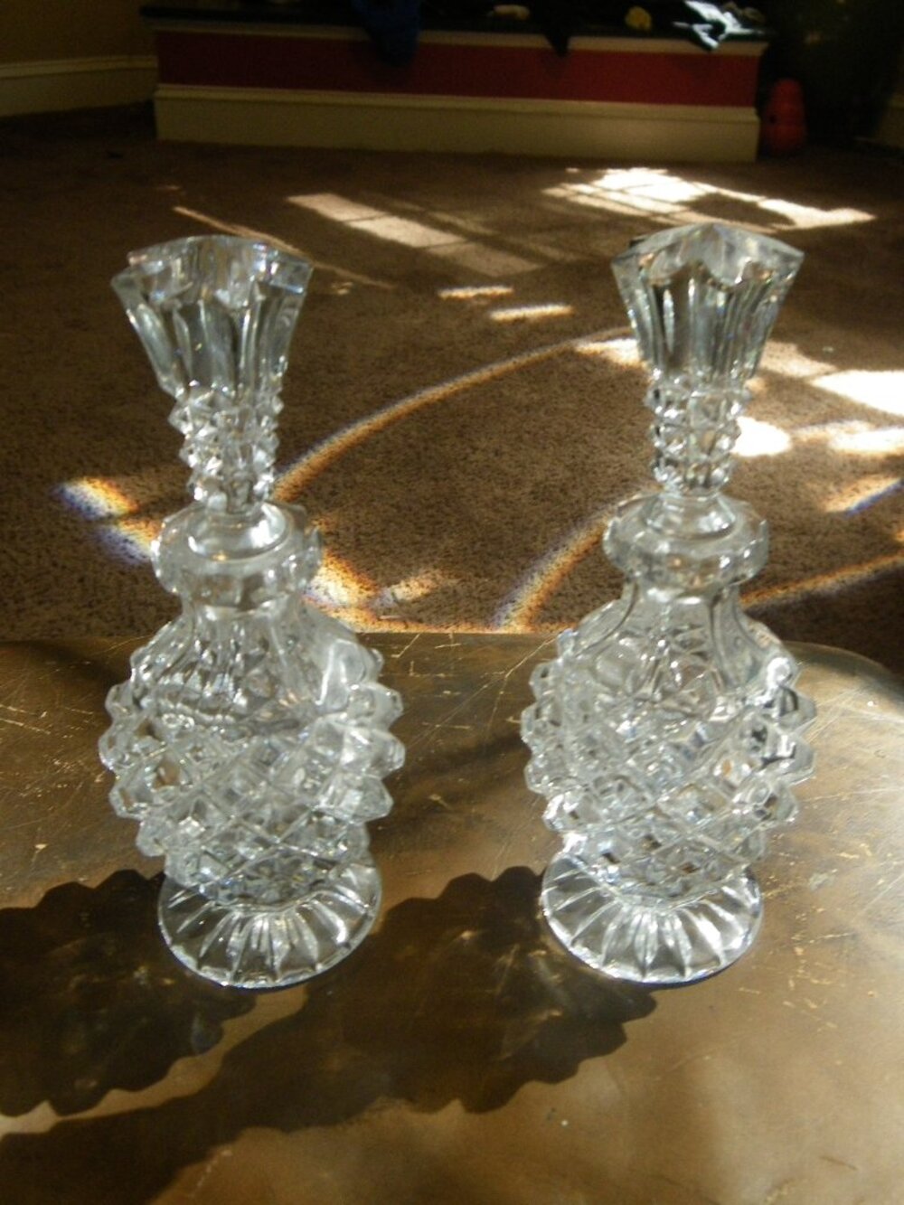 2 Vintage Small Crystal Decanters